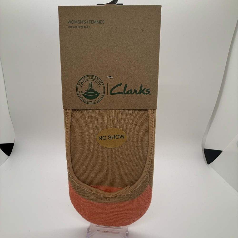Clarks No Show Socks - Orange and Tan
